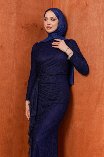 Lacivert Vibrant Abiye