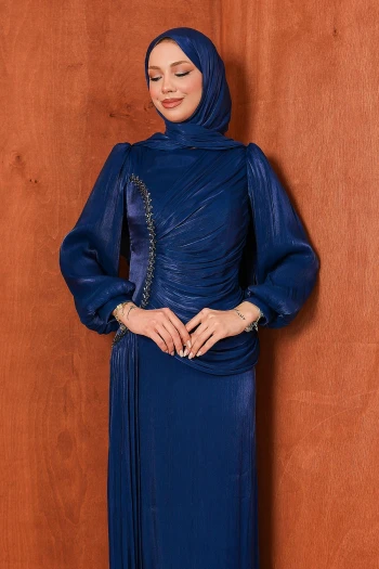 Lacivert Vibrant Abiye