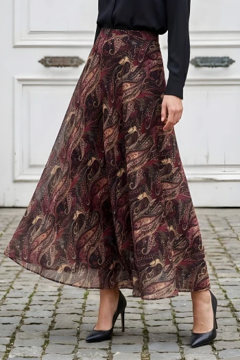 Mürdüm Astarlı Şifon Etek