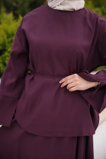 Mürdüm Bağcık Detaylı Etekli Takım