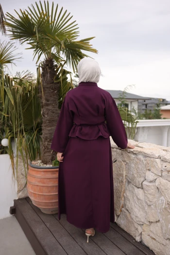 Mürdüm Pens Dikişli Gömlek Etekli Dabıl Takım