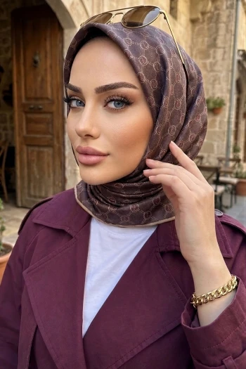 Mürdüm Trend Dijital Twil- Rayon Krisital Eşarp