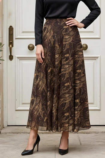 Siyah Astarlı Şifon Etek