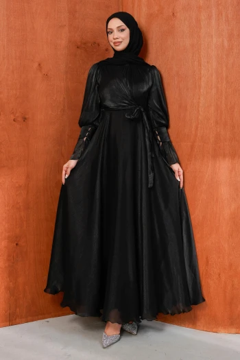 Siyah Yandan Bağlamalı Abiye