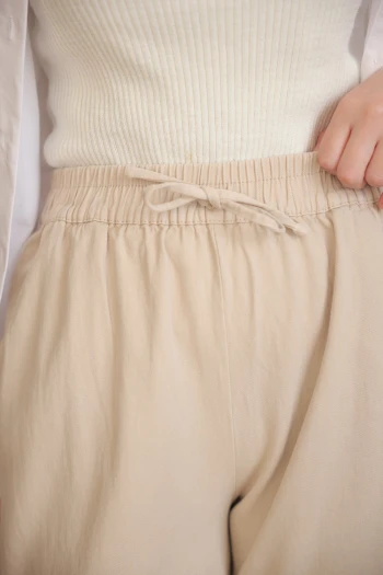Taş Bel Lastikli Bol Paça Gabardin Pantolon