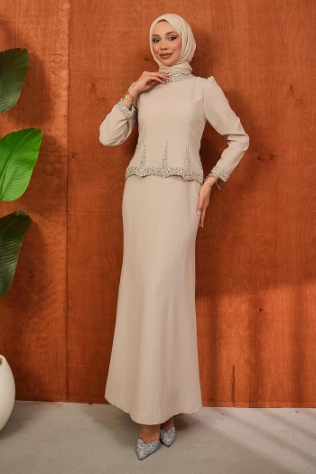 Taş Taş Detaylı Tasarım Abiye