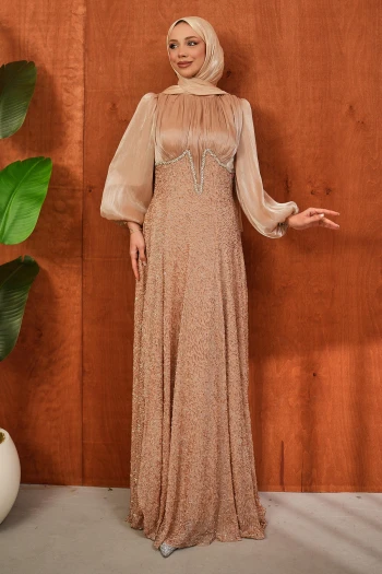 Vizon Boncuk İşlemeli Balık Model Abiye