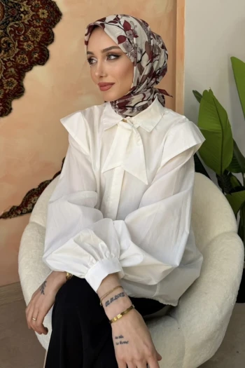 Bordo Desenli Soft Eşarp