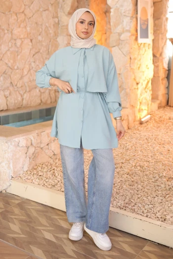 Mint Ön Detaylı  Linda Tunik