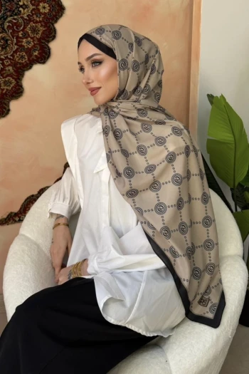 Vizon Monogram Desenli Soft Şal
