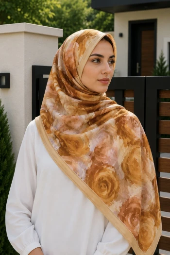 Bej Pamuklu Soft Şal