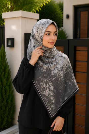 Füme Desenli Pamuklu Şal