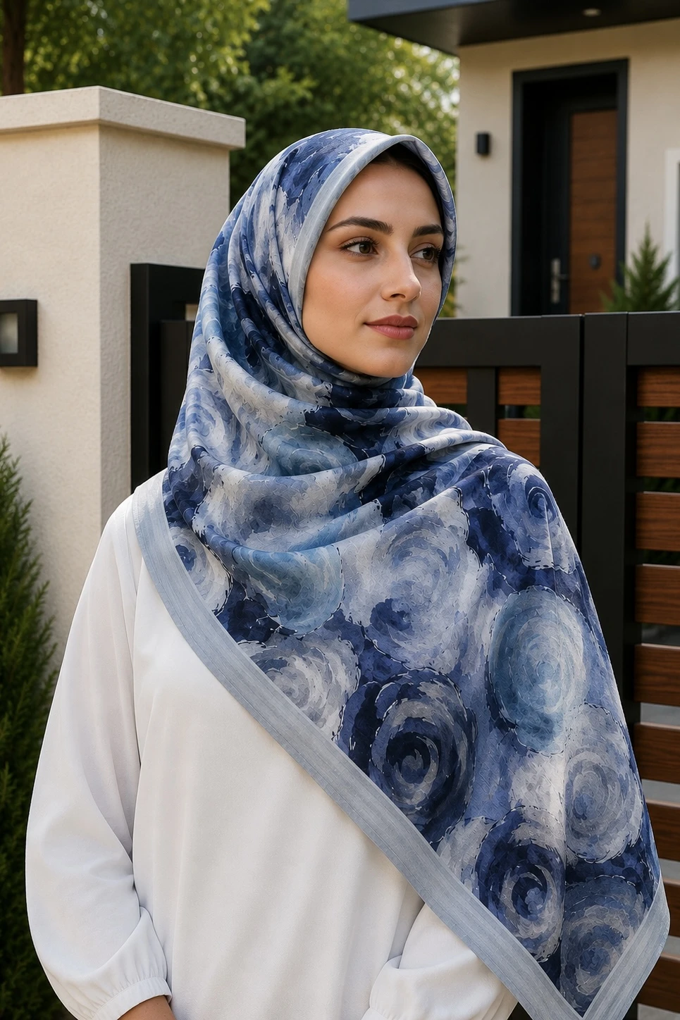 Gri Pamuklu Soft Şal