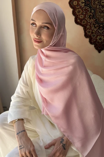 Pudra Abiye Safir İpek Şal