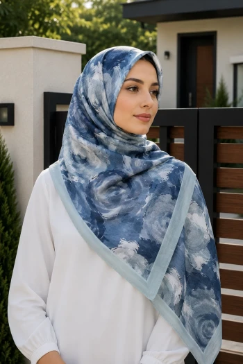 Su Yeşili Pamuklu Soft Şal