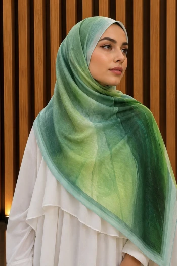 Yeşil Pamuklu Soft Şal
