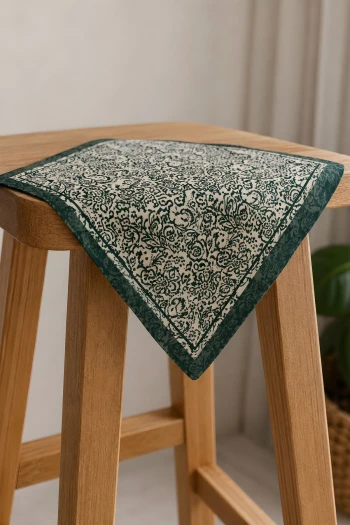 Zümrüt Yeşili Etnik Desenli Bandana