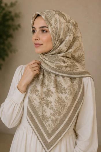 Bej Pamuklu Soft Eşarp