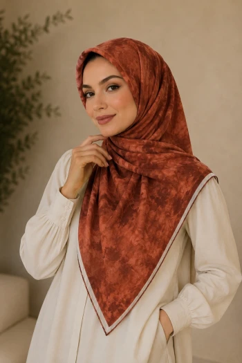 Bordo Pamuklu Soft Eşarp
