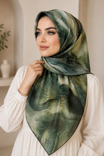 Haki Kristal Eşarp