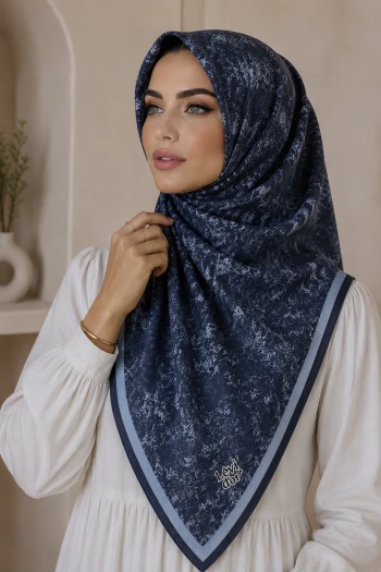 İndigo Kehribar Eşarp