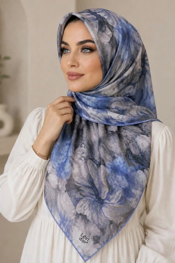 İndigo Kristal Eşarp