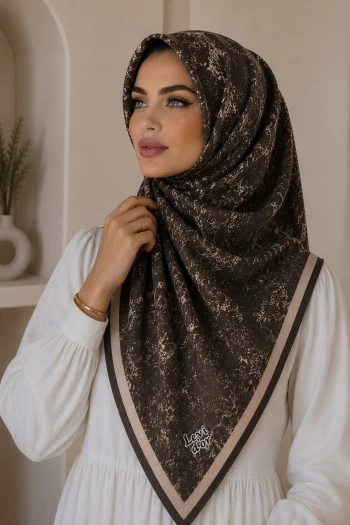 Kahve/Vizon Kehribar Eşarp