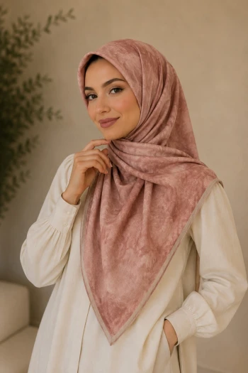 Pudra Pamuklu Soft Eşarp