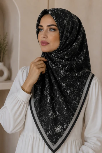 Siyah Füme Kehribar Eşarp