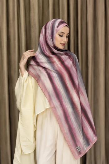 Pembe Aqua Desenli Soft Şal