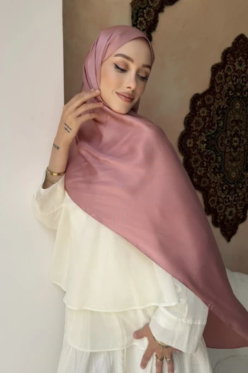 Pudra Abiye Kristal İpek Şal