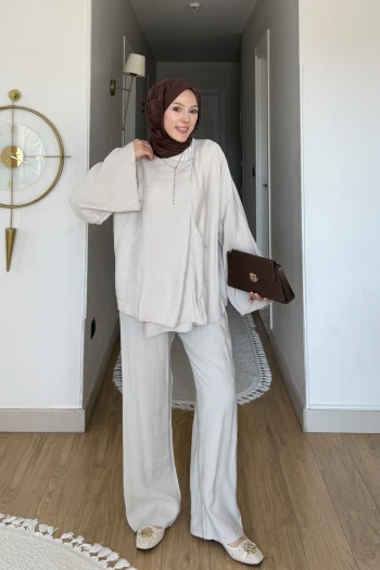 Taş Kimono Pantolonlu Takım