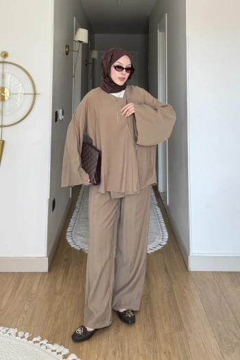 Vizon Kimono Pantolonlu Takım