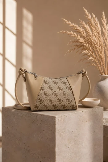 Vizon Monogram Desenli Mini Omuz Çantası