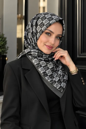 Füme Desenli Soft Eşarp