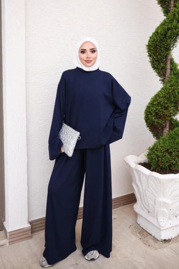 Lacivert Salaş Sweat Pantolonlu Oys Takım