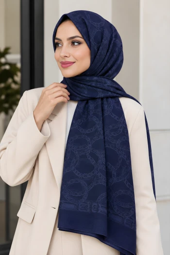 Lacivert Aura Soft Şal