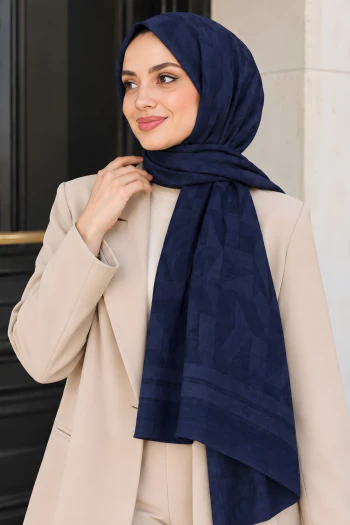 Lacivert Aura Soft Şal