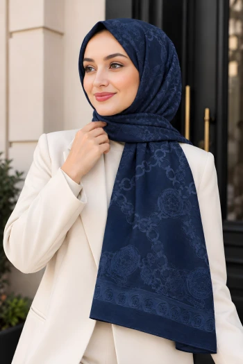 Lacivert Aura Soft Şal