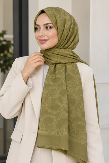 Yağ Yeşili Aura Soft Şal