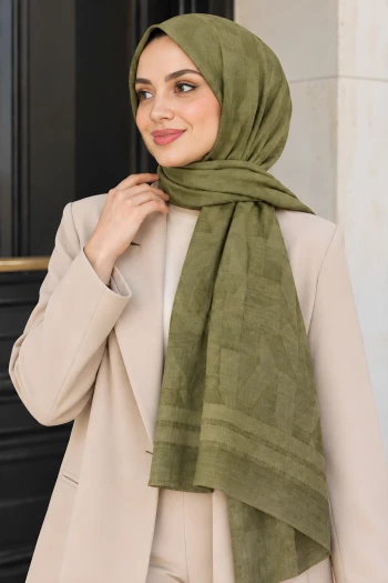 Yağ Yeşili Aura Soft Şal