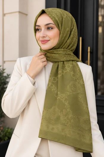 Yağ Yeşili Aura Soft Şal