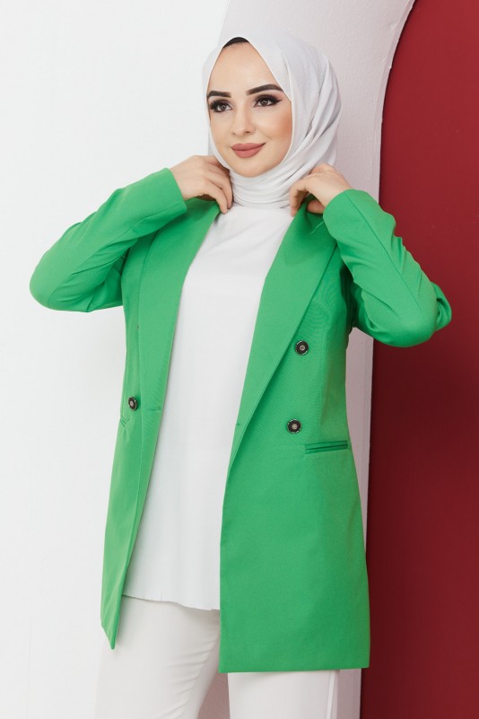 Blazer Tesettür Ceket/Yeşil