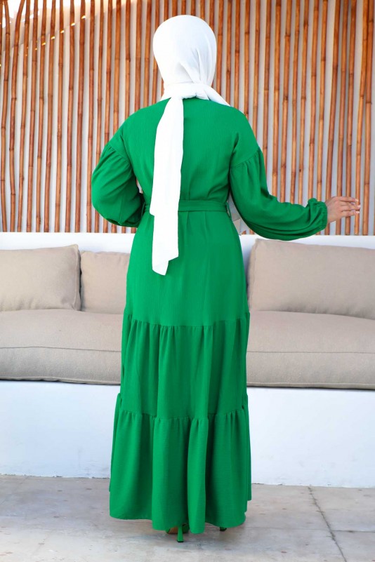 Yeşil Bürümcük Elbise
