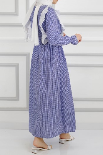 Pötikare Fırfırlı Elbise-Lacivert