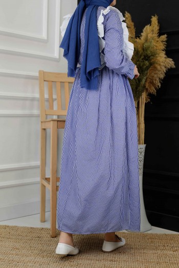 Pötikare Fırfırlı Elbise-Lacivert