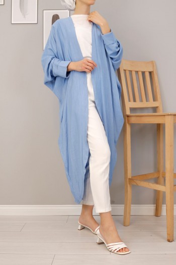 Uzun Oversize Kimono/Buz Mavi
