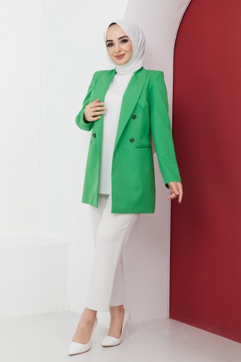 Blazer Tesettür Ceket/Yeşil