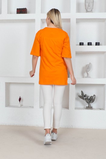 Orange Yaka Zincirli Tshirt