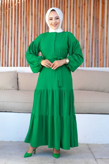 Yeşil Bürümcük Elbise